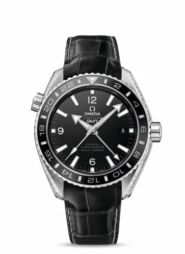 Omega Seamaster Planet Ocean 600M Co-Axial 43.5 GMT Platinum / Diamond / Black / Alligator 232.98.44.22.01.001 (23298442201001)